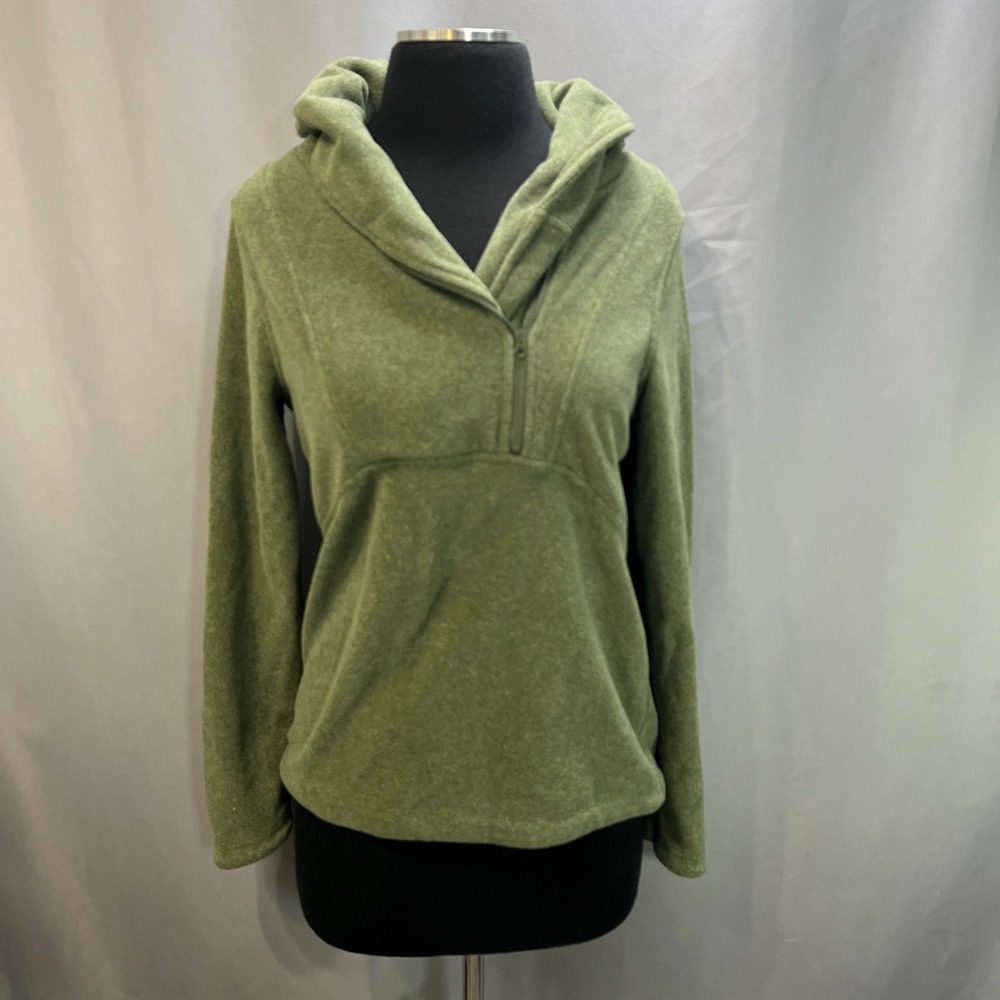 Alpine Design Sweatshirt Women XS Olive Green Fleece Lined Cowl Neck Quarter Zip